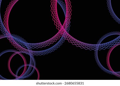 abstrato azul e rosa linhas geométricas digitais contemporâneo faixa linha curva de arte sobre fundo preto conceito de elemento para negócio futurista tecnologia conceito terno sobre cartaz banner EPS 10