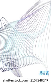 Abstract Blue and Pink Pattern with Waves. Striped Linear Texture. Vector. 3D Illustration