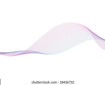 Abstract blue pink ribbons