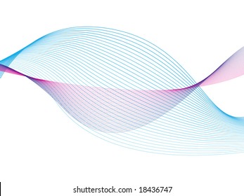 Abstract blue pink ribbons