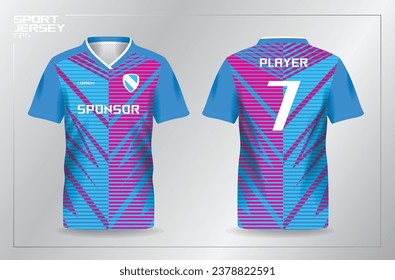 abstract blue and pink sport uniform for jersey mockup template