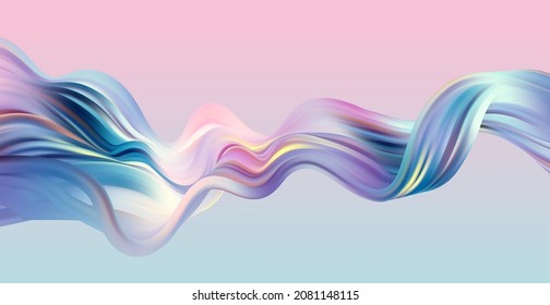 Abstract blue   pink swirl wave background  Flow liquid lines design elemen
