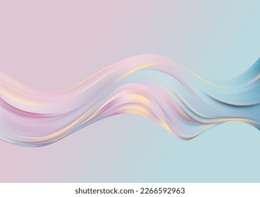 Abstract blue and pink swirl wave background. Flow liquid lines design elemen