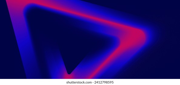 Resumen de líneas triangulares azules y rosas con fondo de tecnología Futurista. Vector