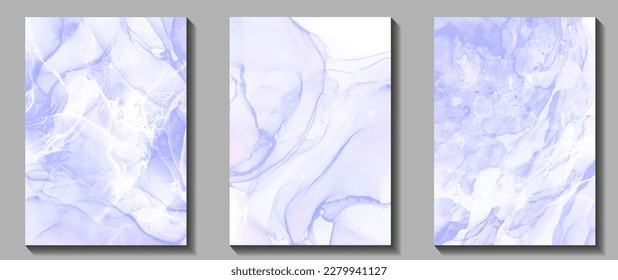 Abstract blue and pink vector texture background for banner, cover design, poster, banner, flyer, cards. Waves. Ink. Hand-drawn set luxury illustration. Watercolor template for design. 