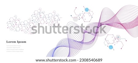 abstract blue pink wave, geometric DNA texture background, scientific technology, genetic concept