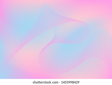 Abstract blue and pink wave lines background. Colorful wavy smooth stripe pattern. Vector Illustration.