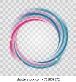Abstract Blue and Pink Wave on transparent Background. Vector Illustration. EPS10