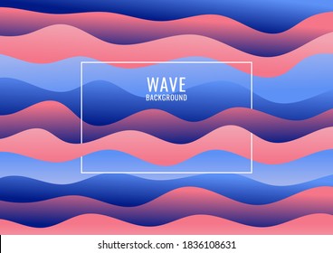 Abstract blue and pink wave pattern background and texture. Vector illustration