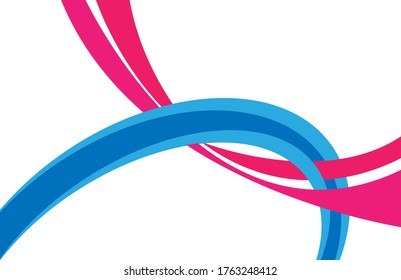 Abstract Blue and Pink Wave Set on Transparent Background. Vector Illustration. EPS10
