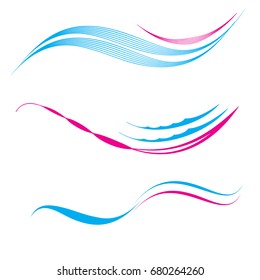 Abstract blue pink wavy wave texture background.Vector