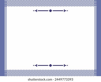 Abstract Blue Pixel Art Styled Certificate Frame Template, White Background