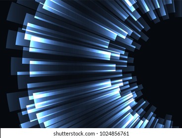 abstract blue pixel bar overlap background, curve layer line,  technology template, vector illustration