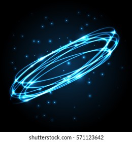Abstract blue plasma background with ovals, stock vector