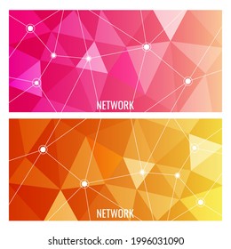 Abstrakte blaue Plexus Geometrische Formen. Verbindungen und Webkonzepte. Digitales Netzwerk, Kommunikation und Technologie mit bewegten Linien und Punkten.