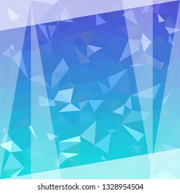 Abstract Blue Polygon background. Low Poly Creative template or pattern. 