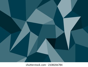 Abstrakter blauer Polygonhintergrund. Low-Poly-Kunst, mehrfarbiges Mosaik. Entwerfen Sie Vorlagen. Vektorgrafik