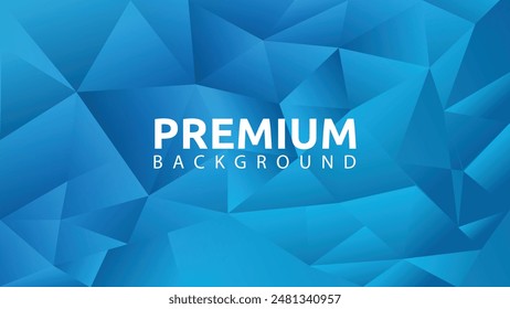 Abstract blue polygon premium background. blue diamond modern wallpaper vector illustration