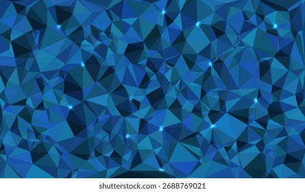 Fondo poligonal azul Abstractas con puntos de luz brillantes, fondo abstracto poligonal azul moderno con puntos de luz brillantes y Formas geométricas.