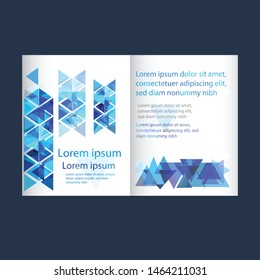 Abstract blue polygonal design with space layout for cover brochure or cover report paper background
