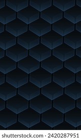 Abstract blue polygonal glow line geometric modern tiles concept cover dark 3d background wallpaper minimalist book, cover, poster, brocher, flyer, template vector 2024