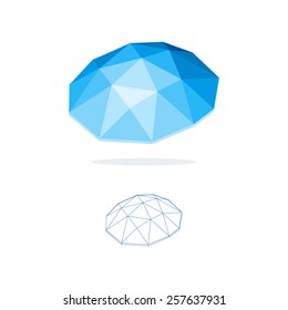 Abstract blue polygonal logo.Vector low poly shape. Concept business icon.