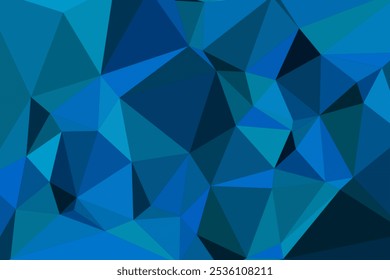Abstractas fondo poligonal azul bajo de polietileno con patrón triangular geométrico para proyectos de diseño digital moderno.