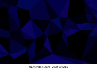 Abstract Blue Polygonal Low Poly Background with Geometric Triangular Pattern for Modern Digital Design Projects.