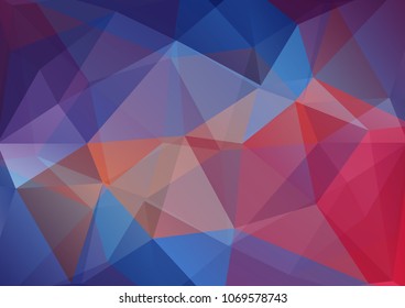 Abstract blue polygonal pattern with mosaic triangles. Design element for banners or wallpapers.