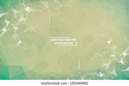 Abstract Blue Polygonal Space Background with Connecting Dots and Lines.  Connection structure. Vector science background. Futuristic HUD background.
