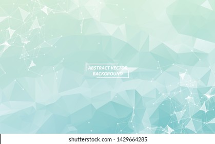 Abstract Blue Polygonal Space Background with Connecting Dots and Lines.  Connection structure. Vector science background. Polygonal vector background. Futuristic HUD background.
