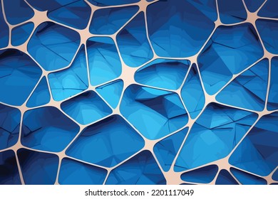 abstract blue polygonal technology network with connectors background