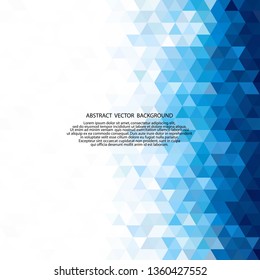 Abstract blue polygonal triangles poster. Vector background.