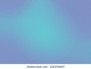 Abstract Blue pop art background with halftone dots in retro comic style