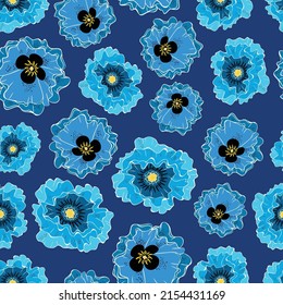 Abstrakte blaue Pflaumen - nahtloser Design-Hintergrund