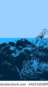 abstract blue potrait sea background vector illustration