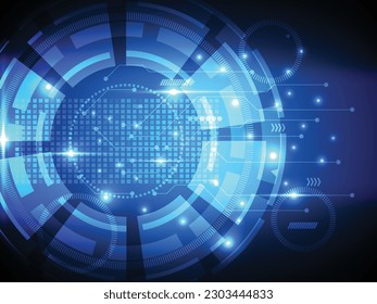 ilustración vectorial de fondo futurista de tecnología digital de potencia azul abstracta