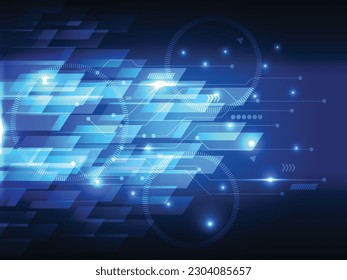 abstract blue power cyber digital technology futuristic background vector illustration