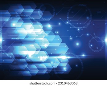 abstract blue power cyber digital technology futuristic background vector illustration