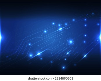 ilustración vectorial de fondo futurista de tecnología digital de potencia azul abstracta
