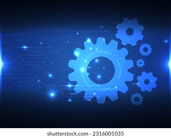 ilustración vectorial de fondo futurista de tecnología digital de potencia azul abstracta