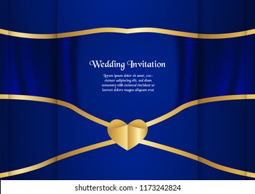 Abstract blue premium background in indian style. Template design for cover, business presentation, web banner, wedding invitation and luxury packaging. Vector illustration with golden border.