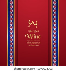 Abstract blue premium background in indian style. Template design for cover, business presentation, web banner, wedding invitation and luxury packaging. Vector illustration with golden border.