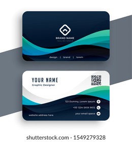 abstract blue professional business card design template