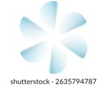 Abstract blue propeller linear circle shape on a white background. Vector minimal technology design