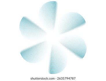 Abstrato azul hélice forma de círculo linear em um fundo branco. Projeto de tecnologia mínima de vetor