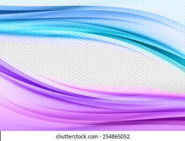 Abstract blue and purple background with grey hexagon.