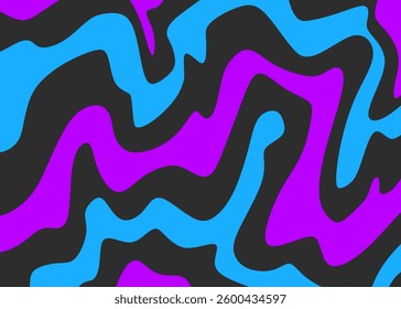 Abstract blue and purple background with wavy line pattern. Simple oil painting pattern