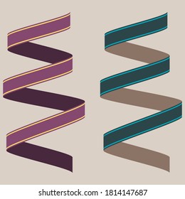 An abstract blue and purple coil ribbon shape background image.