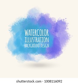 abstract blue, purple color watercolor splash. vector illustration.